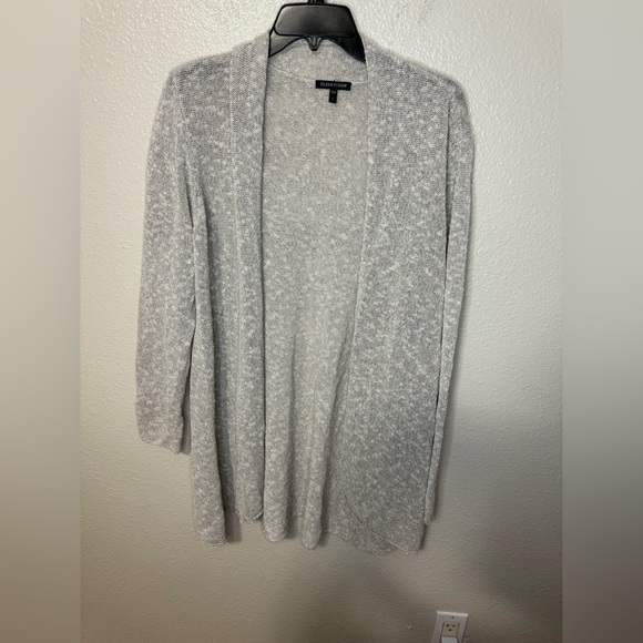 Eileen Fisher Linen Blend Long Cardigan Womens Size L Oatmeal Ivory